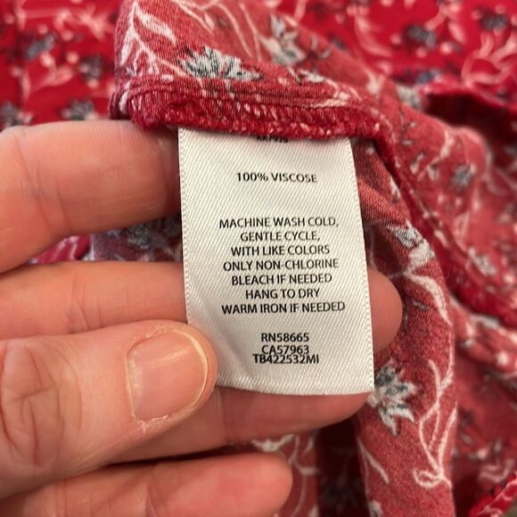 Treasure &Bond floral print blouse red size medium - Picture 6 of 8